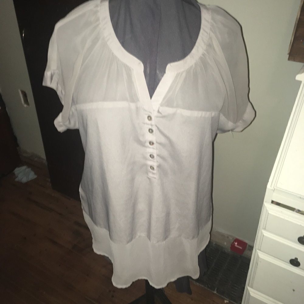 Daniel Rainn semi sheer blouse